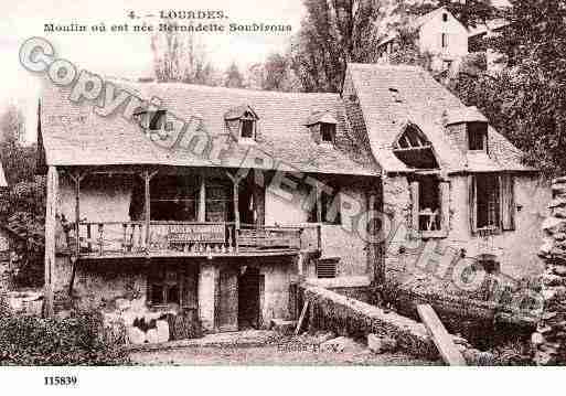 Ville de LOURDES, carte postale ancienne