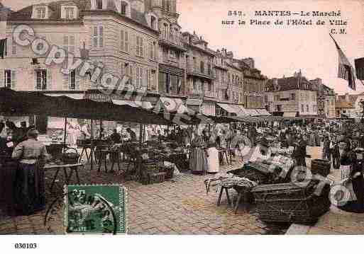 Ville de MANTES, carte postale ancienne