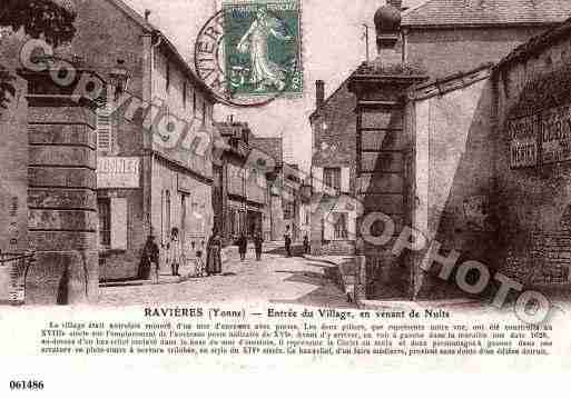 Ville de RAVIERES, carte postale ancienne