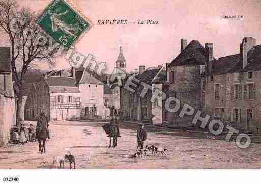 Ville de RAVIERES, carte postale ancienne