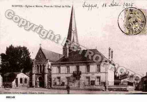 Ville de SUIPPES, carte postale ancienne