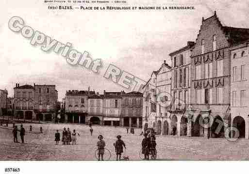 Ville de BAZAS, carte postale ancienne