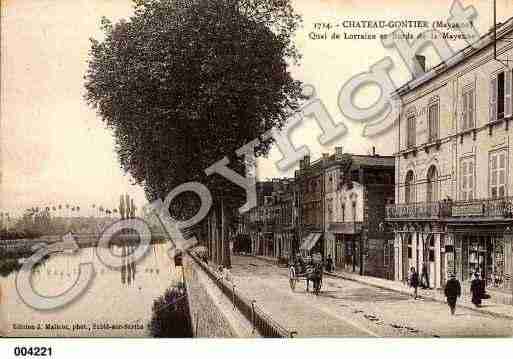 Ville de CHATEAUGONTIERBAZOUGES, carte postale ancienne