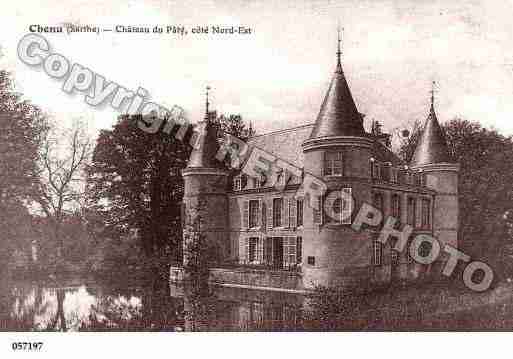 Ville de CHENU, carte postale ancienne