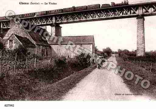 Ville de CHENU, carte postale ancienne