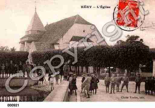 Ville de HERY, carte postale ancienne