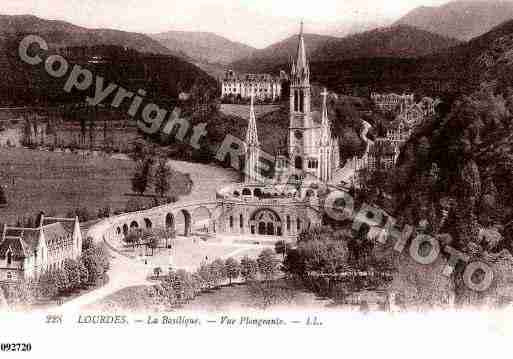 Ville de LOURDES, carte postale ancienne