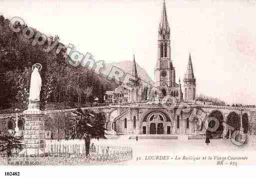 Ville de LOURDES, carte postale ancienne