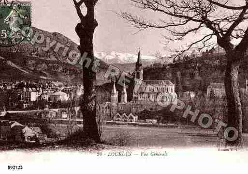 Ville de LOURDES, carte postale ancienne