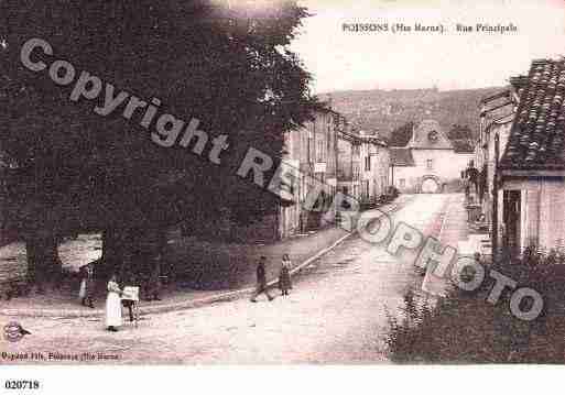 Ville de POISSONS, carte postale ancienne