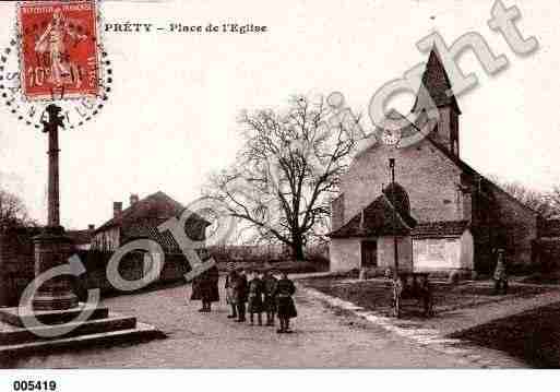 Ville de PRETY, carte postale ancienne