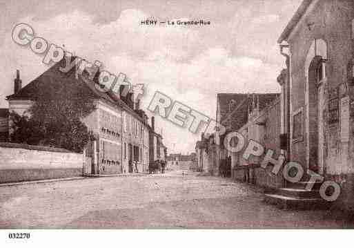 Ville de HERY, carte postale ancienne