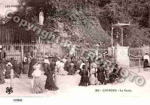 Ville de LOURDES, carte postale ancienne