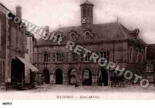 Ville de RAVIERES, carte postale ancienne