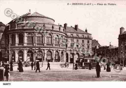 Ville de RENNES, carte postale ancienne