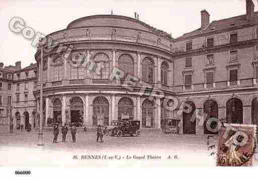 Ville de RENNES, carte postale ancienne