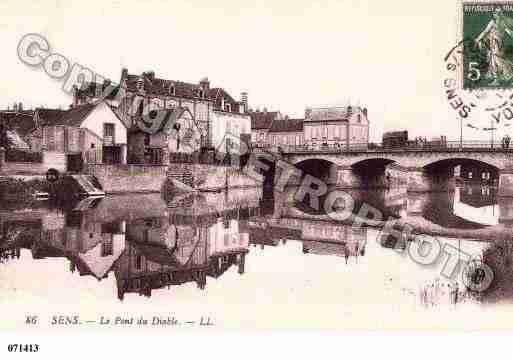 Ville de SENS, carte postale ancienne