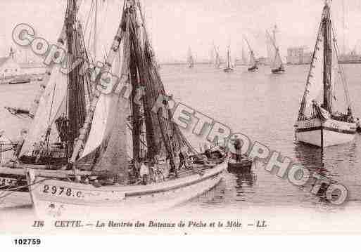 Ville de SETE, carte postale ancienne