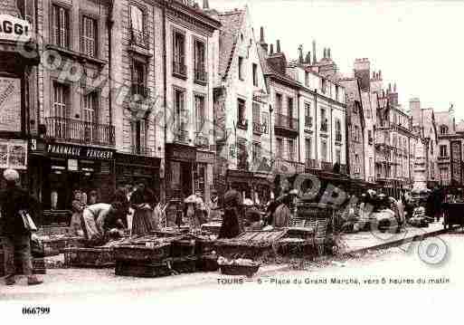 Ville de TOURS, carte postale ancienne