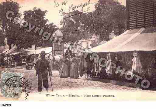 Ville de TOURS, carte postale ancienne