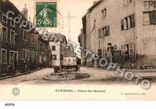 Ville de CLERVAL, carte postale ancienne