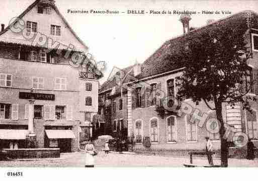 Ville de DELLE, carte postale ancienne