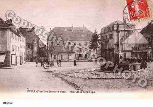 Ville de DELLE, carte postale ancienne