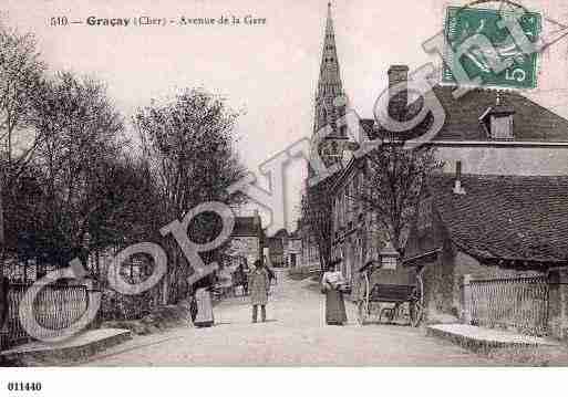 Ville de GRACAY, carte postale ancienne