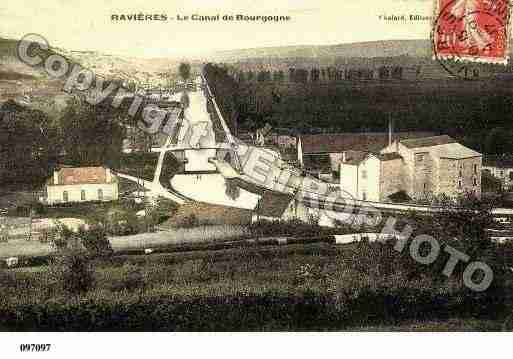 Ville de RAVIERES, carte postale ancienne