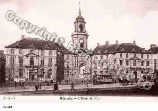 Ville de RENNES, carte postale ancienne