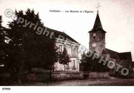 Ville de BINGES, carte postale ancienne