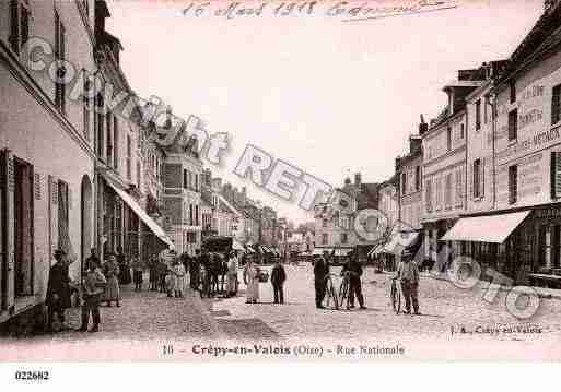 Ville de CREPYENVALOIS, carte postale ancienne Ville de CREPYENVALOIS, carte postale ancienne