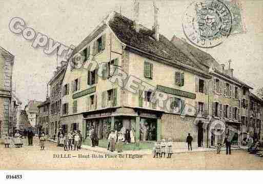 Ville de DELLE, carte postale ancienne