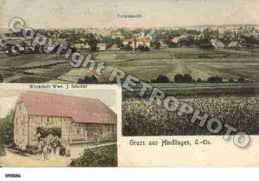 Ville de HINDLINGEN, carte postale ancienne