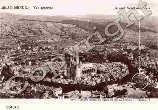 Ville de MENDE, carte postale ancienne