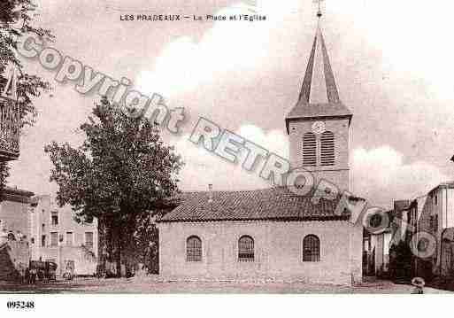 Ville de PRADEAUX(LES), carte postale ancienne