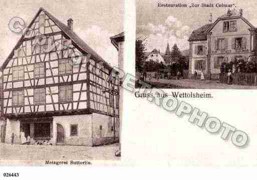 Ville de WETTOLSHEIM, carte postale ancienne