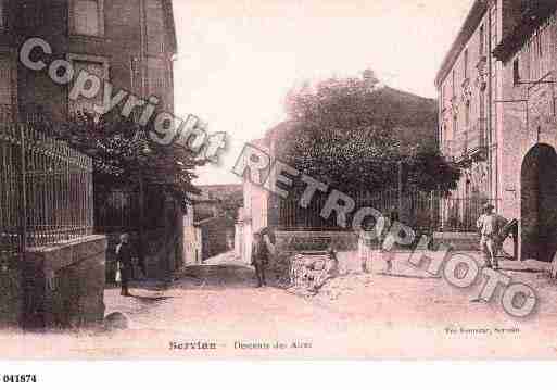 Ville de SERVIAN, carte postale ancienne