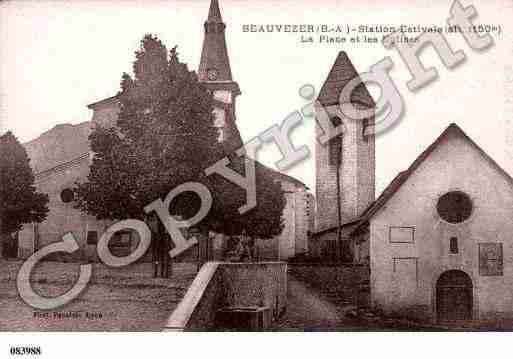 Ville de BEAUVEZER, carte postale ancienne