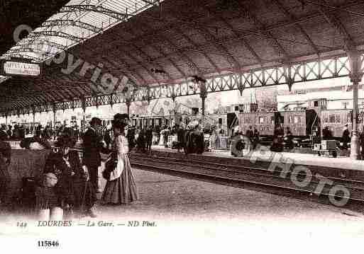 Ville de LOURDES, carte postale ancienne