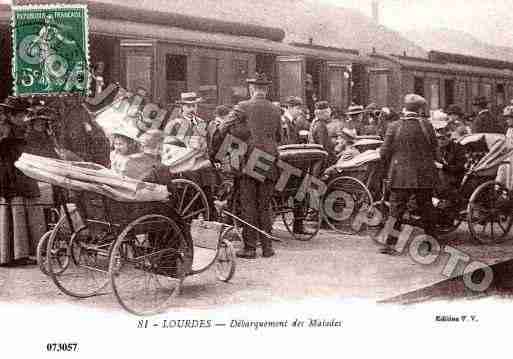 Ville de LOURDES, carte postale ancienne