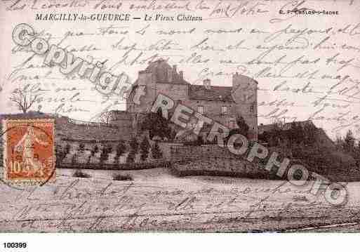 Ville de MARCILLYLAGUEURCE, carte postale ancienne