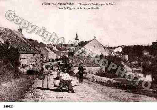 Ville de POUILLYSURVINGEANNE, carte postale ancienne