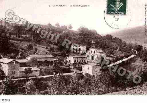 Ville de SORBIERS, carte postale ancienne