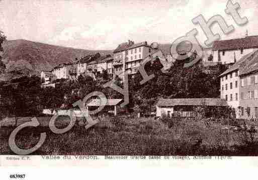 Ville de BEAUVEZER, carte postale ancienne