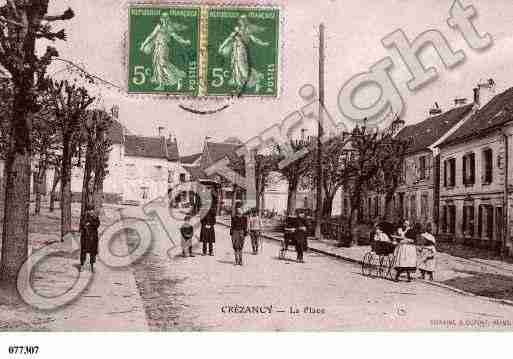 Ville de CREZANCY, carte postale ancienne