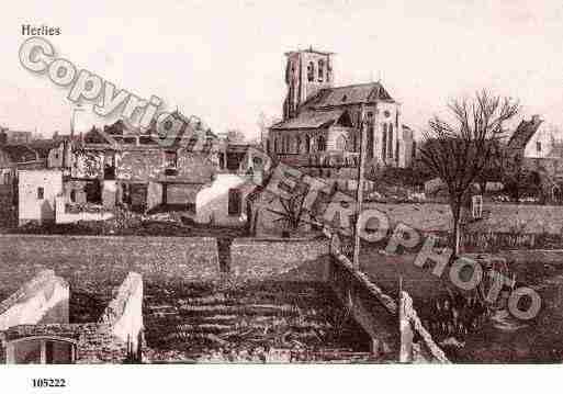 Ville de HERLIES, carte postale ancienne