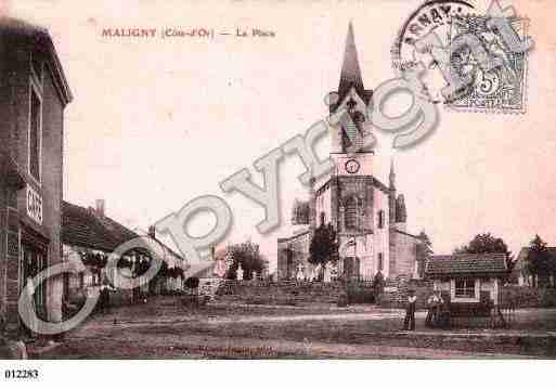 Ville de MALIGNY, carte postale ancienne