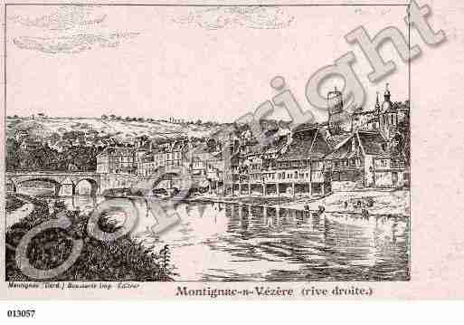 Ville de MONTIGNAC, carte postale ancienne