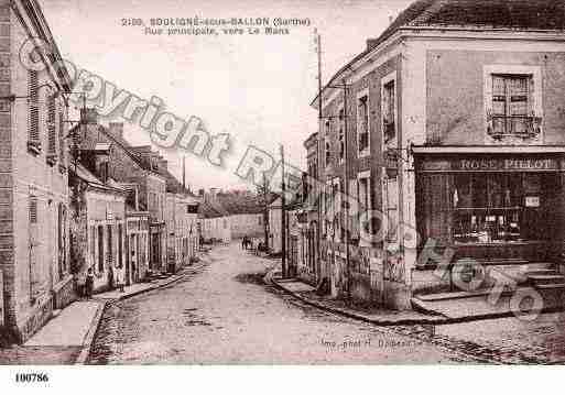 Ville de SOULIGNESOUSBALLON, carte postale ancienne